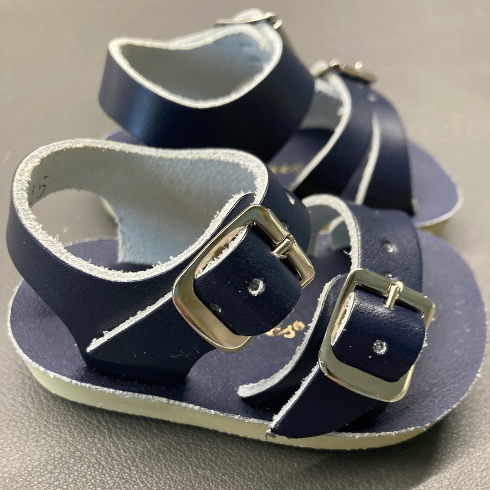 Navy Blue Sun Sans infant sandals